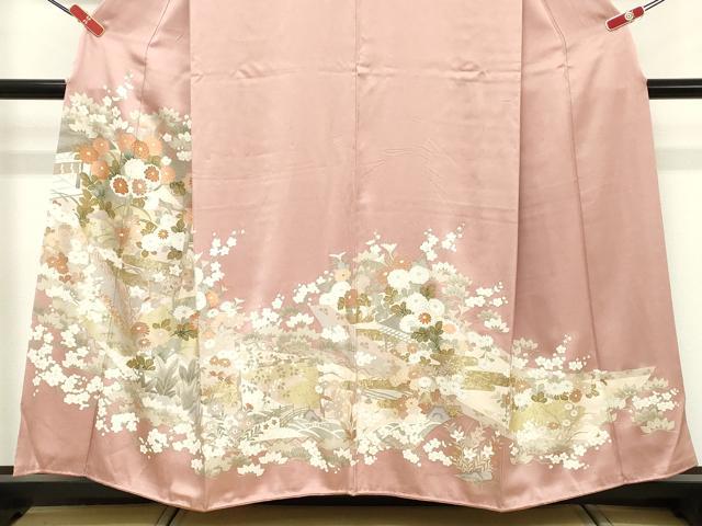 平和屋着物■豪華色留袖 風景花文 金彩 正絹 逸品 DABD2959cd
