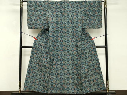 平和屋着物■上質な紬 舞花文 正絹 逸品 DABD2965cd