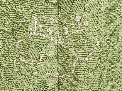 平和屋着物■上質な色無地 花尽くし地紋 若葉色 正絹 逸品 DABD2967cd