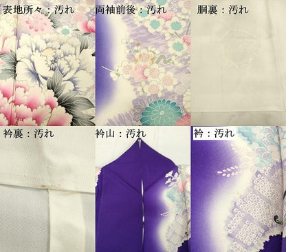 平和屋着物■豪華振袖　駒刺繍　草花文　暈し染め　銀彩　正絹　逸品　DABD2994cd