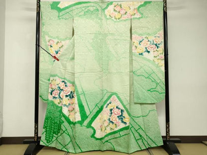 平和屋着物■豪華振袖 絞り 草花文 正絹 逸品 DABD2997cd