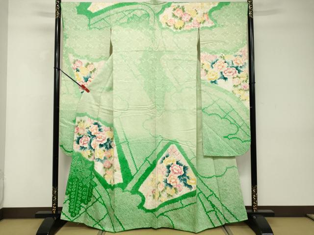 平和屋着物■豪華振袖 絞り 草花文 正絹 逸品 DABD2997cd