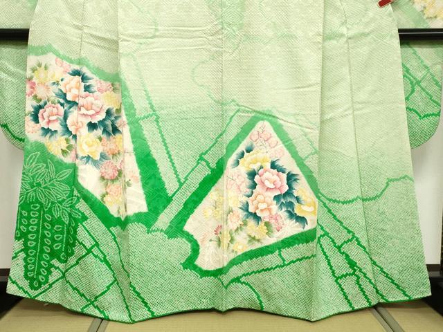 平和屋着物■豪華振袖 絞り 草花文 正絹 逸品 DABD2997cd