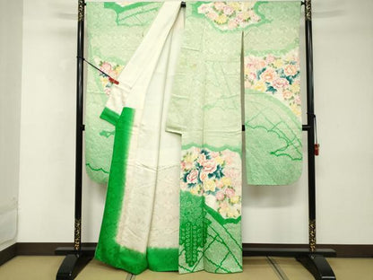 平和屋着物■豪華振袖 絞り 草花文 正絹 逸品 DABD2997cd