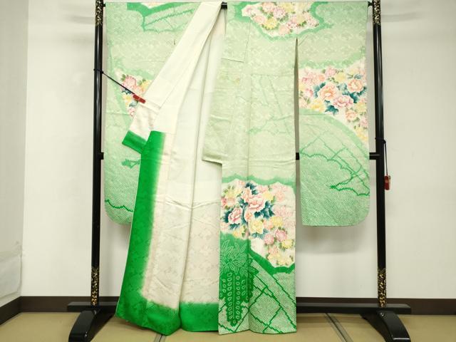 平和屋着物■豪華振袖 絞り 草花文 正絹 逸品 DABD2997cd