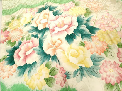 平和屋着物■豪華振袖 絞り 草花文 正絹 逸品 DABD2997cd