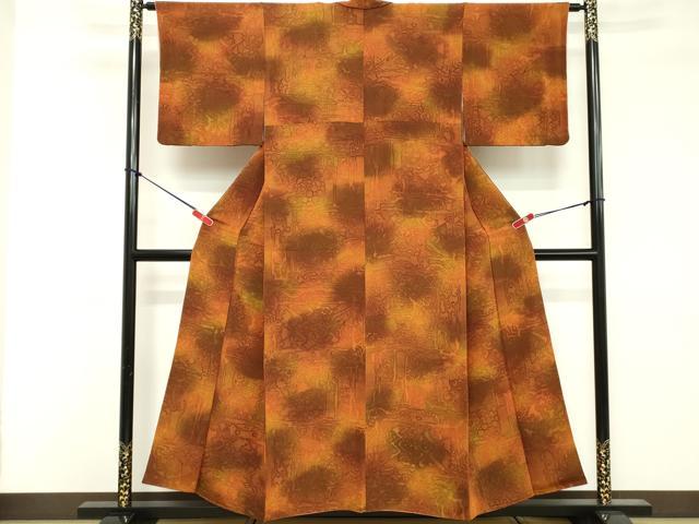 平和屋着物■上質な小紋 抽象文様 暈し染め 正絹 逸品 DABD2999cd