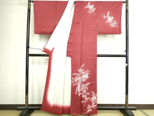 平和屋着物■訪問着　孔雀花文　金彩　正絹　逸品　DABD3002sf