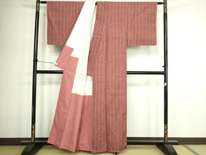 平和屋着物■上質な紬　変わり間道　正絹　逸品　未使用　DABD3003sf