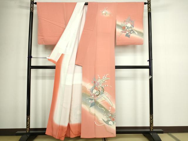 平和屋着物■訪問着　花車文　暈し染め　金彩　正絹　逸品　DABD3007sf