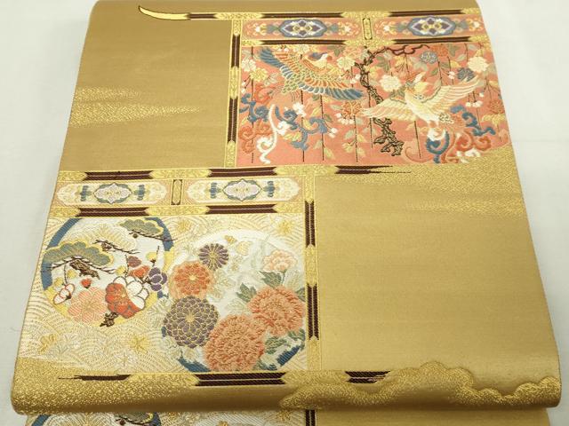 平和屋本店●六通柄袋帯　唐織　唐人形絵巻　本金箔　金泥箔　正絹　逸品　DABE9387sf 平和屋着物◎佐賀錦 平和屋本店▽六通柄袋帯 唐織 唐
