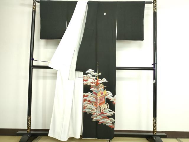 平和屋着物■豪華黒留袖　人物風景文　金彩　正絹　逸品　DABD3123sf