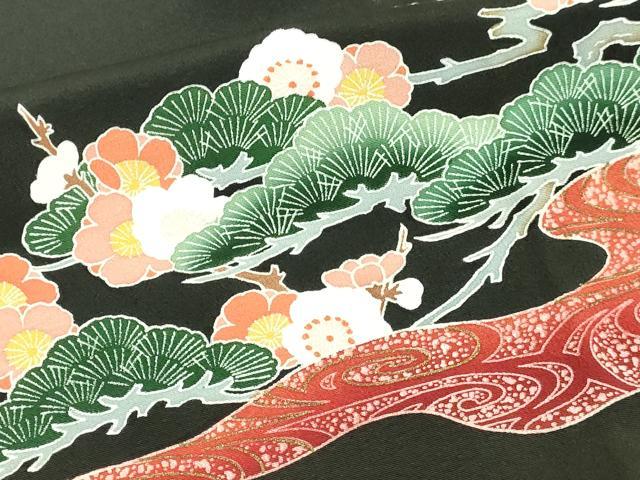 平和屋着物■豪華黒留袖　人物風景文　金彩　正絹　逸品　DABD3123sf