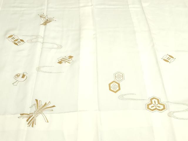 平和屋着物■長襦袢　無双仕立て　吉祥文　金彩　正絹　逸品　DABD3135sf