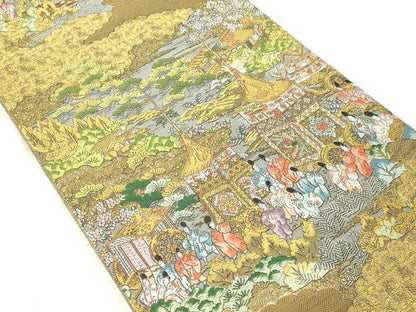 平和屋本店▼西陣　廣部商事謹製　全通全景柄袋帯　正絹　24ｋ　逸品　DABD3191sf