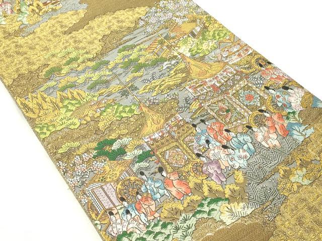 平和屋本店▼西陣　廣部商事謹製　全通全景柄袋帯　正絹　24ｋ　逸品　DABD3191sf