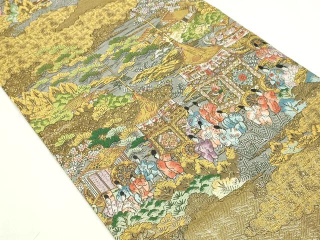 平和屋本店▼西陣　廣部商事謹製　全通全景柄袋帯　正絹　24ｋ　逸品　DABD3191sf