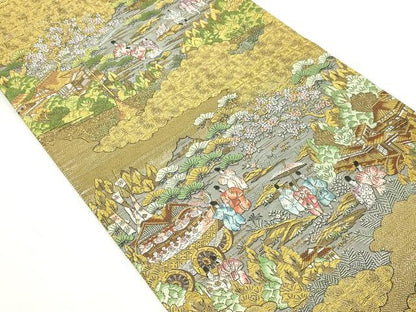 平和屋本店▼西陣　廣部商事謹製　全通全景柄袋帯　正絹　24ｋ　逸品　DABD3191sf