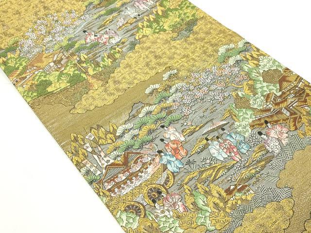 平和屋本店▼西陣　廣部商事謹製　全通全景柄袋帯　正絹　24ｋ　逸品　DABD3191sf