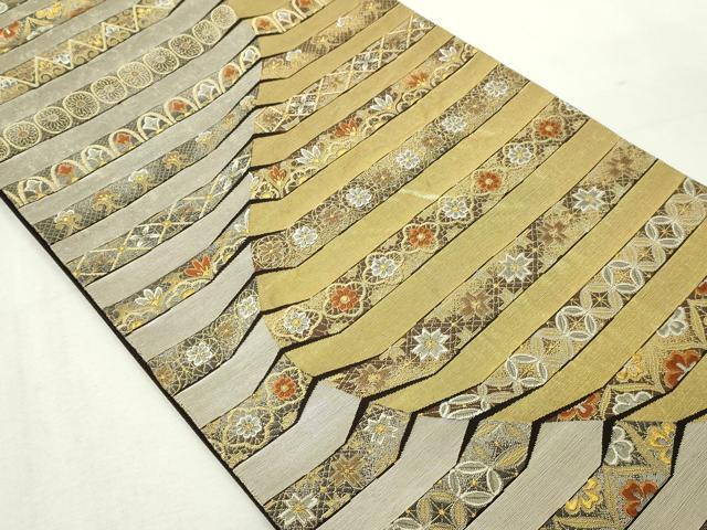 平和屋本店▼六通柄袋帯　渡来宝飾　金銀箔流水　正絹　24ｋ　逸品　DABD3195sf