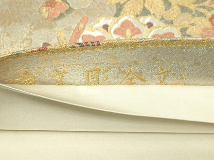 平和屋本店▼六通柄袋帯　重文彫金文　本金二重箔　正絹　24ｋ　逸品　DABD3203sf