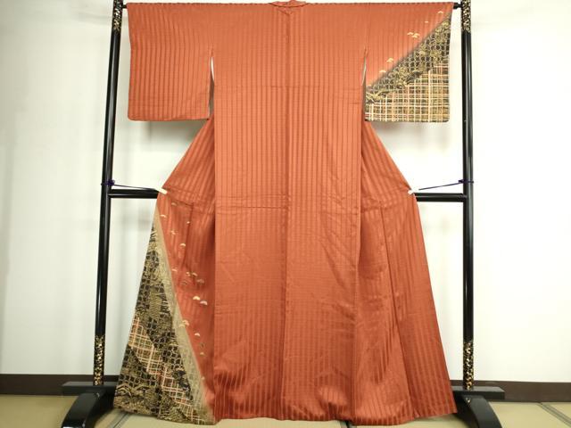 平和屋着物■訪問着　駒刺繍　松文　暈し染め　金彩　正絹　逸品　DABD3271sf