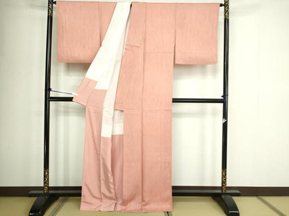 平和屋着物■上質な色無地 間道 丁子茶色 正絹 逸品 DABD3273sf