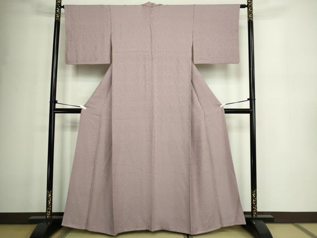 平和屋着物■上質な色無地　吉祥地紋　胡桃染色　正絹　逸品　DABD3278sf