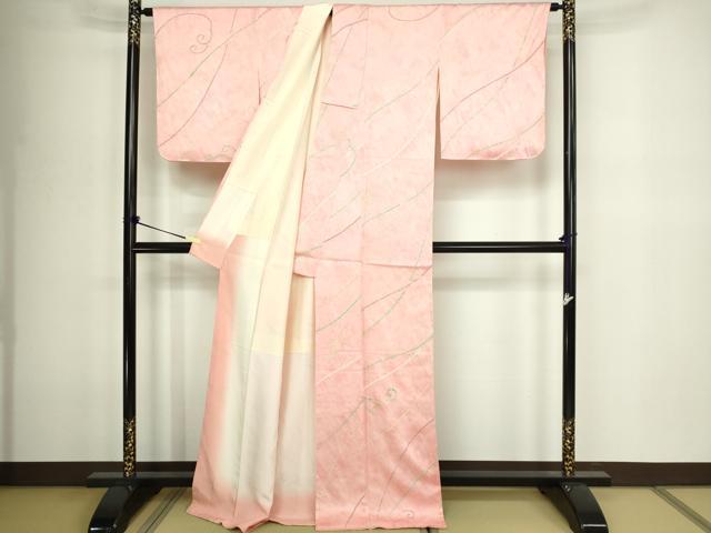 平和屋着物■上質な小紋　絞り　唐草文　正絹　逸品　DABD3303sf