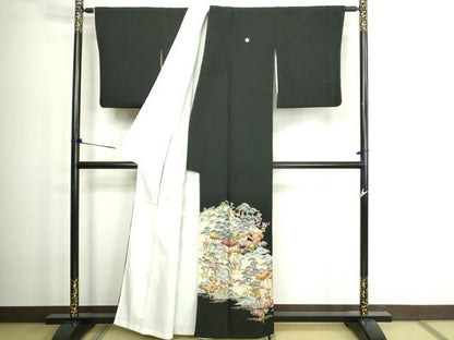 平和屋着物■豪華黒留袖 風景文 金彩 正絹 逸品 DABD3324sf