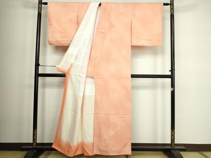 平和屋着物■上質な小紋　流水舞葉文　暈し染め　正絹　逸品　DABD3335sf