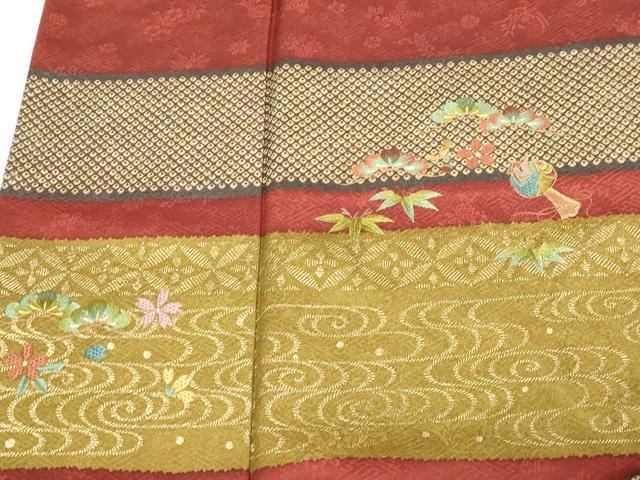平和屋着物■訪問着　刺繍　松竹梅　金彩　正絹　逸品　DABD3342sf