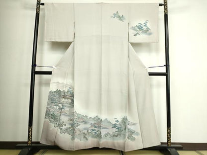 平和屋着物■訪問着 風景文 暈し染め 金彩 正絹 逸品 DABD3343sf