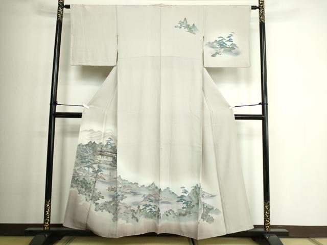 平和屋着物■訪問着 風景文 暈し染め 金彩 正絹 逸品 DABD3343sf