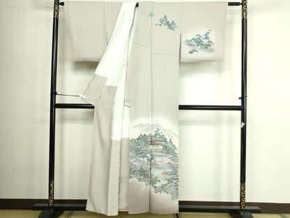 平和屋着物■訪問着 風景文 暈し染め 金彩 正絹 逸品 DABD3343sf