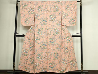平和屋着物■上質な小紋　花車文　正絹　逸品　未使用　DABD3347sf
