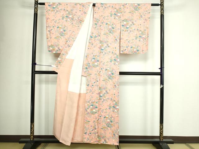 平和屋着物■上質な小紋　花車文　正絹　逸品　未使用　DABD3347sf
