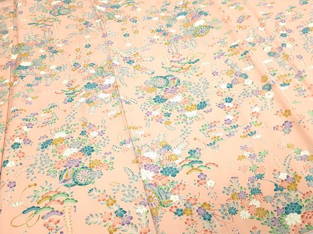 平和屋着物■上質な小紋　花車文　正絹　逸品　未使用　DABD3347sf