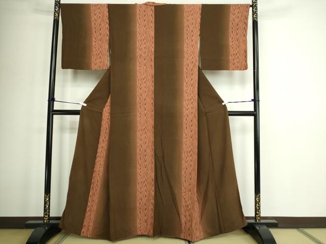 平和屋着物■上質な小紋 杢目文 暈し染め 正絹 逸品 DABD3361sf