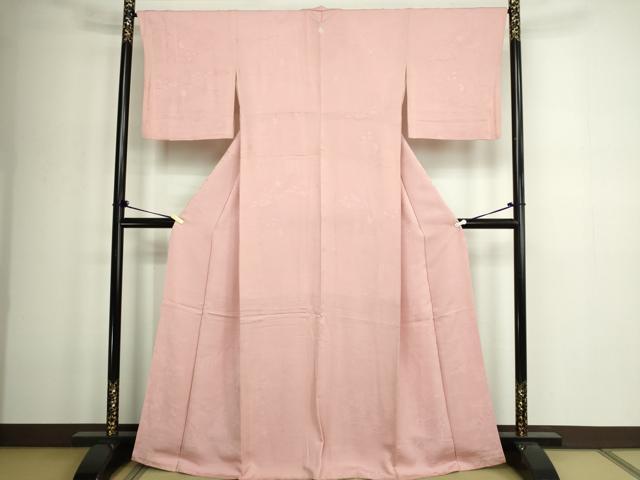 平和屋着物■上質な色無地 人物風景地紋 一斤染色 正絹 逸品 DABD3365sf