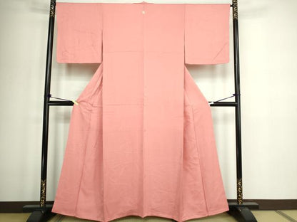 平和屋着物■上質な色無地　結び紐花地紋　虹色　正絹　逸品　DABD3376sf