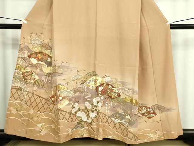 平和屋着物■豪華色留袖　駒刺繍　地紙草花文　松竹梅　暈し染め　金彩　正絹　逸品　DABD3381sf