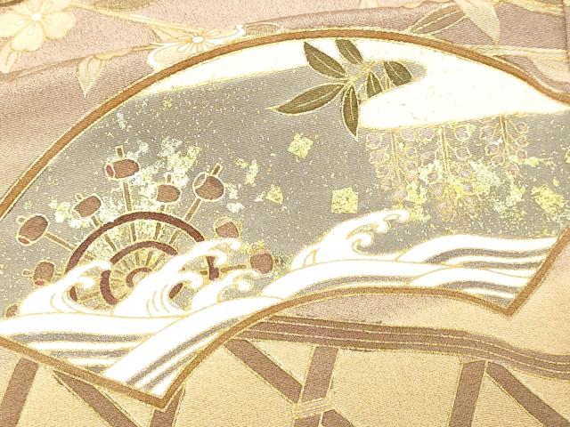 平和屋着物■豪華色留袖　駒刺繍　地紙草花文　松竹梅　暈し染め　金彩　正絹　逸品　DABD3381sf