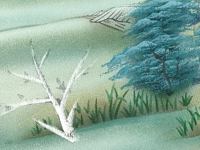 平和屋着物■豪華黒留袖　作家物　名所絵巻　暈し染め　金彩　正絹　逸品　DABD3395sf
