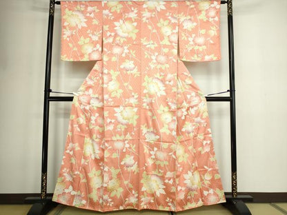 平和屋着物■上質な小紋　枝花文　正絹　逸品　DABD3402sf