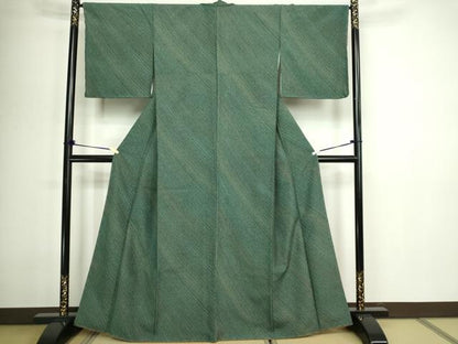 平和屋着物■小紋　斜縞　やまと誂製　洗える着物　DABD3466sf