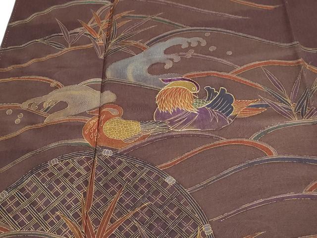 平和屋着物■訪問着　駒刺繍　立波休み鳥文　金彩　正絹　逸品　DABD3474sf