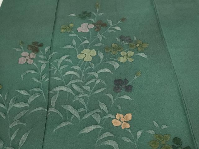 平和屋着物■訪問着　手描き　刺繍　草花文　正絹　逸品　DABD3477sf