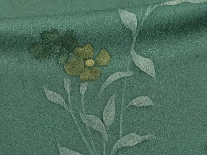 平和屋着物■訪問着　手描き　刺繍　草花文　正絹　逸品　DABD3477sf
