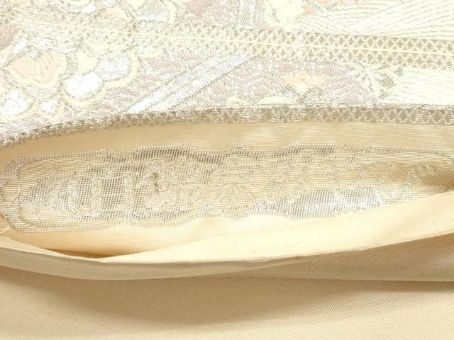 平和屋着物◎六通柄袋帯 唐織 九百錦 京みやび 切嵌花文 銀糸 正絹 逸品 DABD3561xg